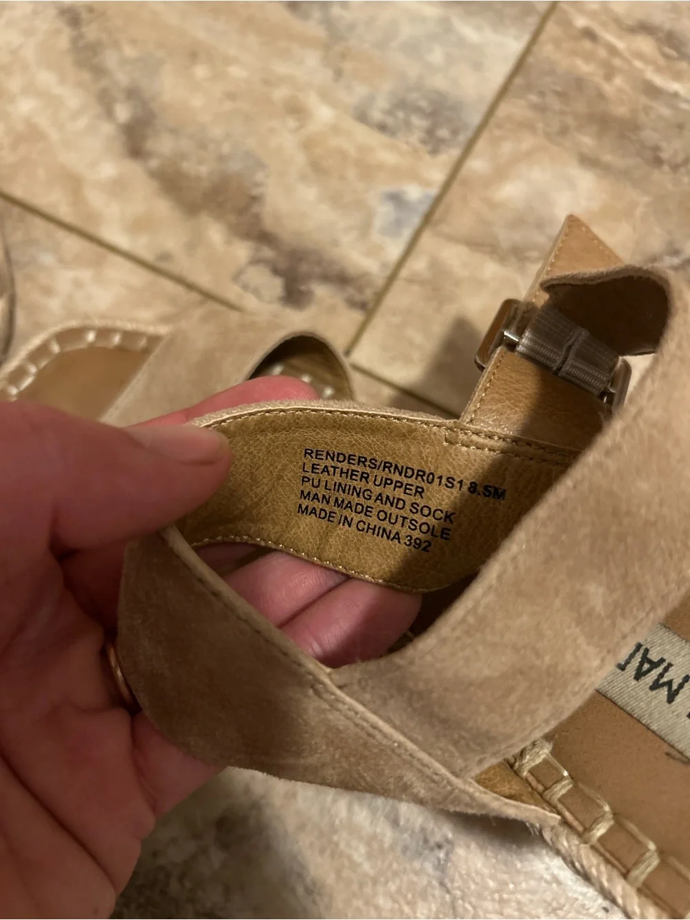 Steve Madden Beige/Tan Suede Espadrille Wedge Sandals